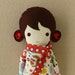 Fabric Doll Rag Doll with Hedgehog Print Dress
