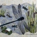 Textile Quilted Wall Hanging Fiber Art Dragonfly Wall Quilt