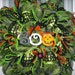 Lime & Black Halloween Deco Mesh Wreath