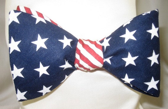 Mens PATRIOTIC BOW TIE Stars and Stripes 4th of by KennebunkLisa