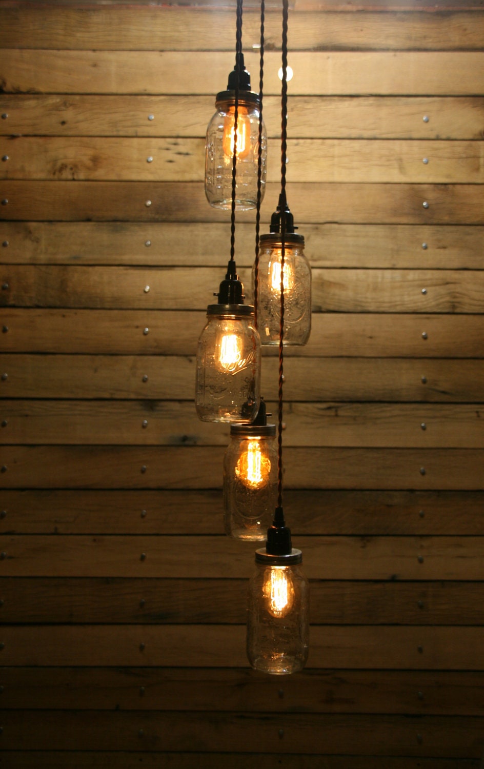 fan kit light jar mason Jar Light Mason IndustrialRewind Pendant 5 by Jar Chandelier