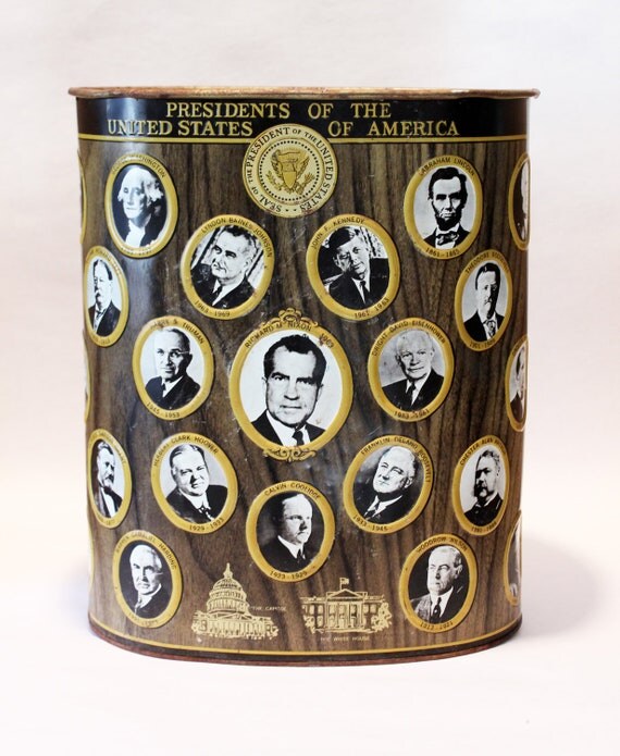 PRESIDENTIAL TRASH can American history mini rubbish bin by