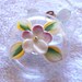 Czech Glass Button 1 Gorgeous 27mm high enamel flowers IVA 267