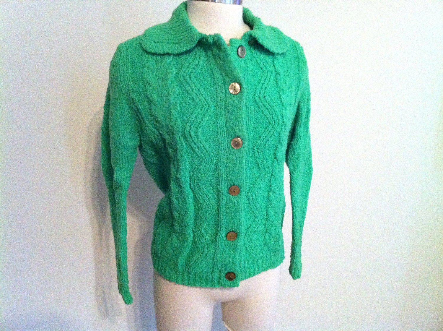 Lime Green Sweater Women's Cardigan Laura Ming Sweater