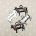 Vintage Retro 4 Cowes Cows Charms - 2 Silver Metal 2 Dark Bronze Metal Steampunk Art Project