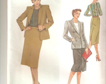UNCUT Vogue Sewing Pattern, design by Christian Dior, for Jacket, Skirt, Blouse, Sz 14