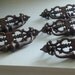 Vintage brass drawer pulls set of 5 Large 7 1/2 in wide heavy and solid Free shipping