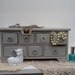 CHRISTMAS COUPON French Country Jewelry Box Painted Paris Gray Vintage Upcycled