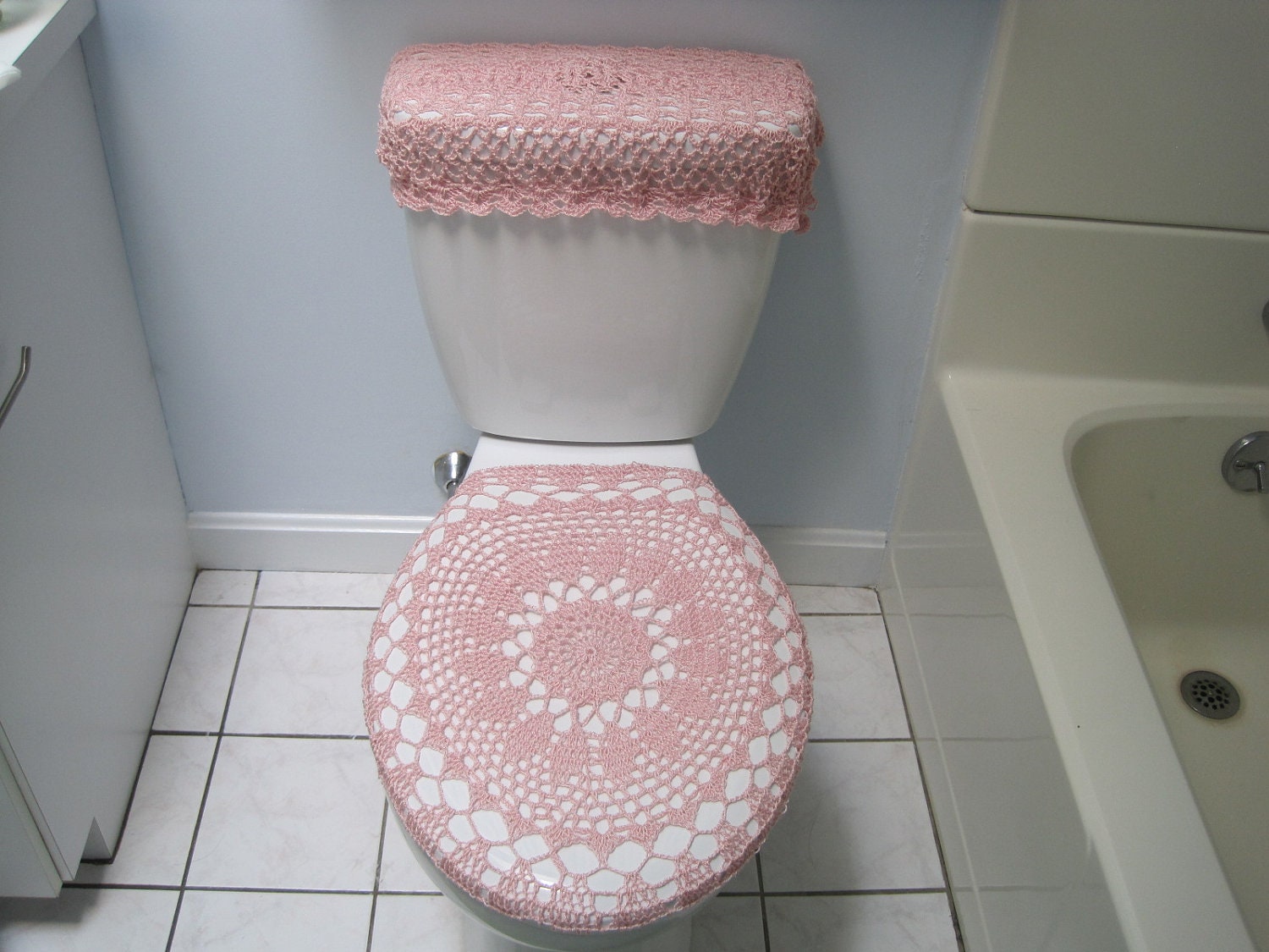 Set of 2 Crochet Patterns Toilet Seat Cover 8VC2012