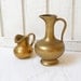SALE 2 vintage brass vases, solid brass pitcher, heavy brass
