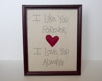 Primitive Picture I like you forever , I love you Always 8X10