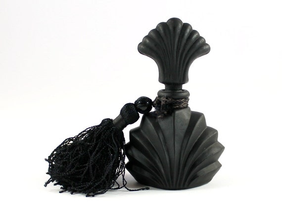 Download Vintage Black Frosted Glass Perfume Bottle With by MiraOnTheWall