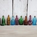 SALE Vintage 10 Miniature Bitters medicine bottles beautiful suncatchers and perfect for oil blends, cell salts, homeopathy pellets 2 inches
