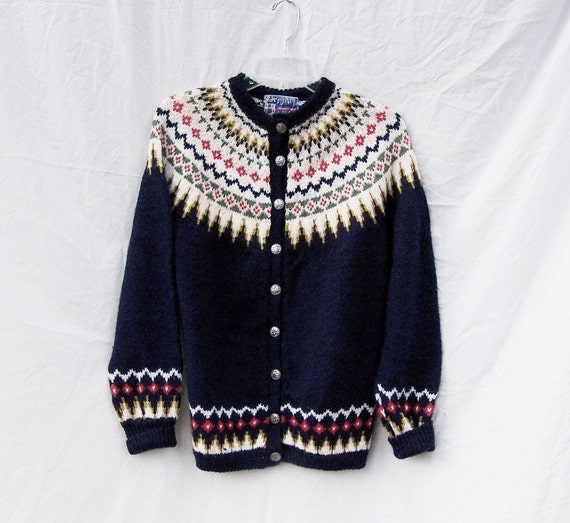 Hand knit vintage Sundt Norwegian ski sweater by GloriousMorn