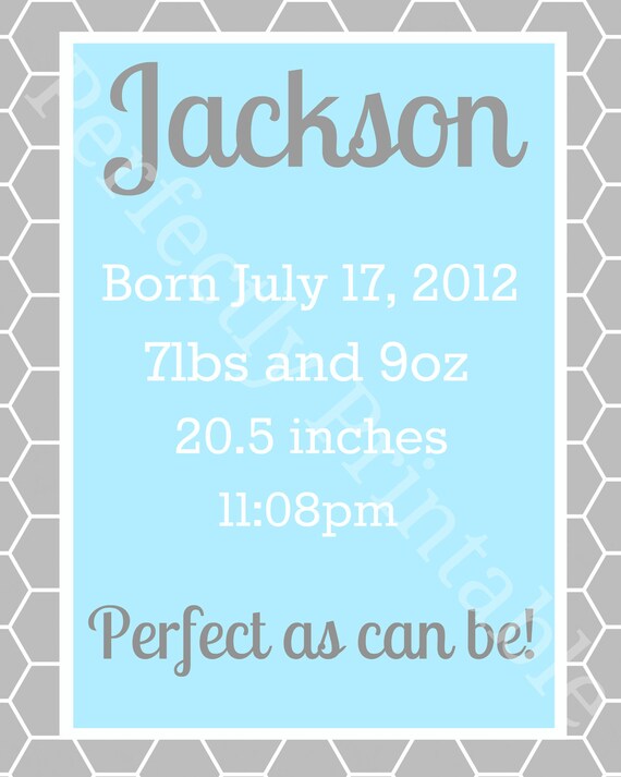 Items similar to Custom Baby Stats Printable on Etsy