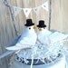 Bird Cake Topper , Same Sex Wedding , Black and White , Gay Couple , LGBT , Banner