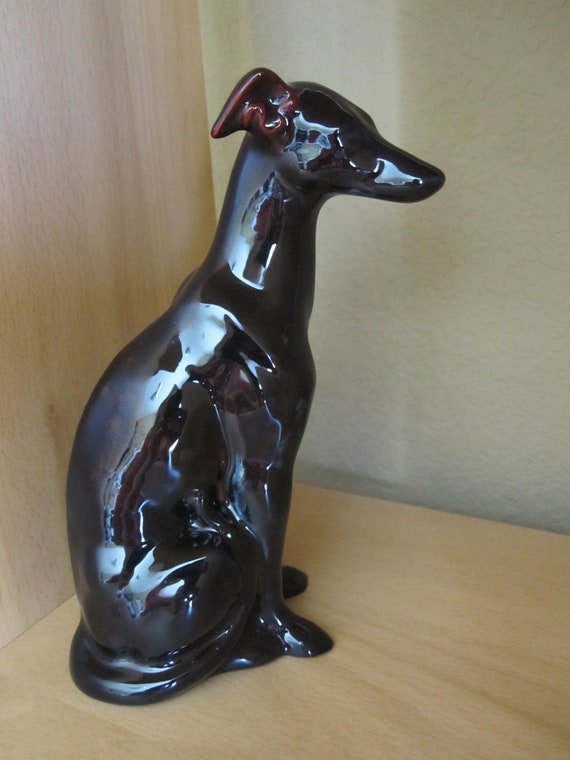 greyhound ceramic statue