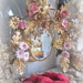 RESERVED FOR ELIZABETH French Globe de Mariee With Pink Porcelain Roses Couronne