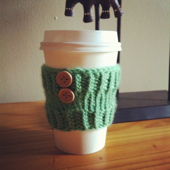 Hand Knitted Reusable Coffee Cup Cozy for Starbucks Peets or