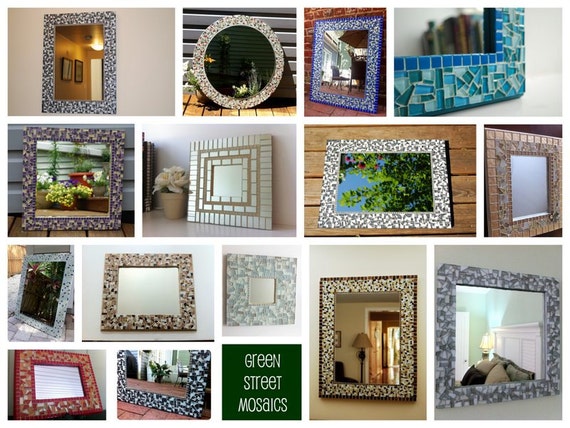 Glass Mosaic Mirror Made to Order by GreenStreetMosaics on Etsy