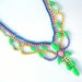 Vintage 1950s One Of A Kind Hand Painted Neon Colorful Rhinestone Bib Necklace