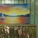 Contemporary Art Seascape Painting, Sailboat Art Boat Painting, Sunset Sky Oil Painting, Nautical Art Wall Decor, Maritime Art, 6 x 12