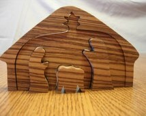 Unique wood puzzle nativity related items | Etsy