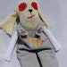 Baby Sock Puppy, Hand Stitched, Made with vintage recycled materials