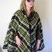 Vintage Cape / 60's 70's Cape / Plaid Cape Coat / Boho Cape Pohcho / Plaid Coat Cape / Hippie Jacket Cape / Boho Jacket