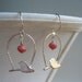 Bird Cage Earrings With Coral Rosebud Czech Glass Beads Sterling Silver Bird Cage Earrings