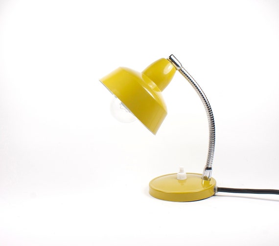 Vintage dark yellow mustard table lamp