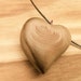 Valentine's day wooden heart necklace pendant wood jewelry