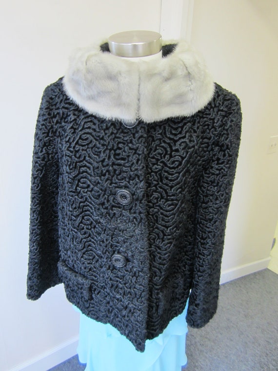 Vintage Persian Lamb Jacket with Grey Mink by SoManyDressesVintage