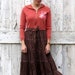 Raw Roses and Beautiful Brown Maxi Dress upcycled boho chic maxi dress eco friendly winter fashion