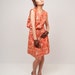 Vintage 70's Orange Day Dress with Floral Print