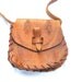 Genuine leather handbag purse handmade warm cognac brown for her woman