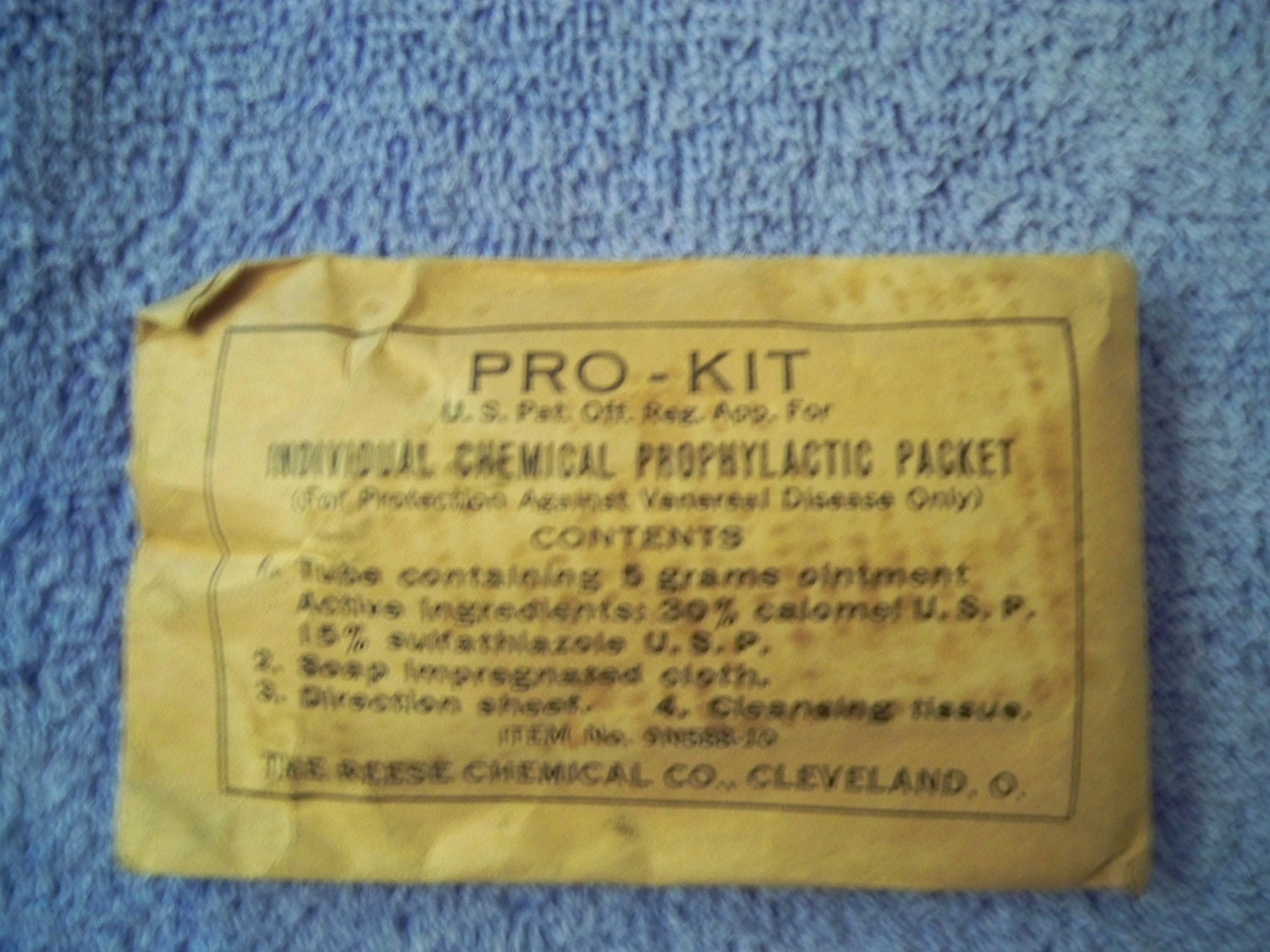 Extremely Rare WWI Doughboy Prophylactic Condom Kit never