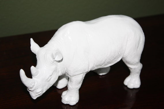 white rhino figurine