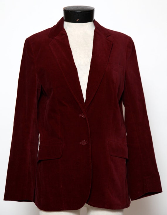 vintage ladies burgundy velvet blazer by oldskoolmarm on Etsy