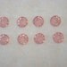 Vintage pink clear plastic buttons, 1/2"