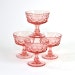 Pink Glass Goblet Set - Cups or Dessert Sundae Bowls, Pretty Shabby Chic - Vintage Home Kitchen Decor or Use
