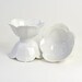 Lotus Flower Bowls, Set of 4 - White Porcelain with Pedestal Base - Vintage Home Decor, Storage, or Kitchen Serving Use