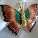 Cloisonne Enamel Multi Colored Butterfly Brooch - Unsigned - Vintage