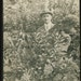 Distinguished Man in Homburg Hides Behind Hydrangea Bush : 1922 Vintage Photo