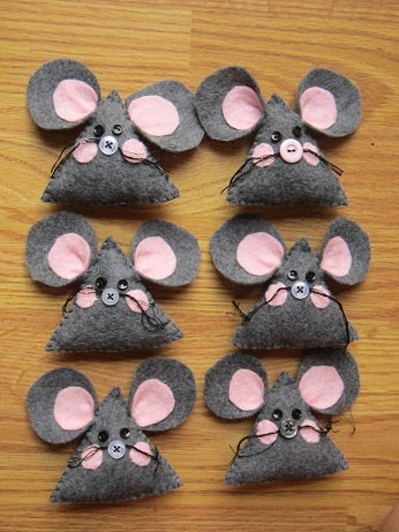 Handmade felt Mice ornamentsSet of 10Mouse Christmas