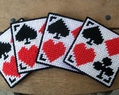 Plastic Canvas Playing Card Coasters