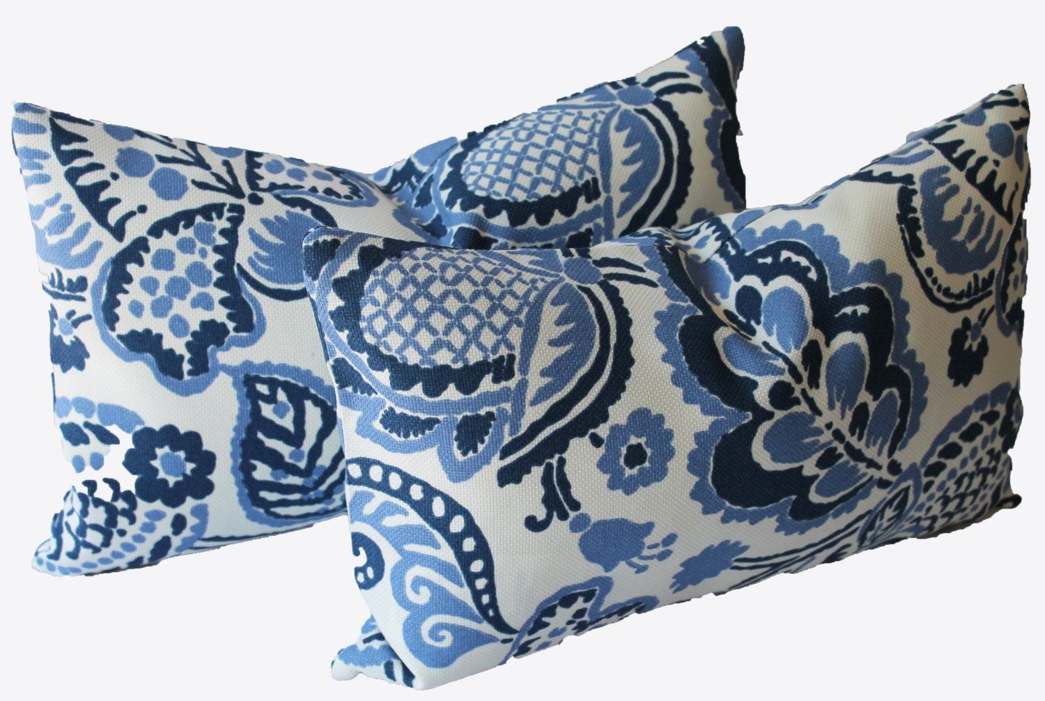 Decorative Indoor Outdoor Ikat Pillow Cover Blue 12x20