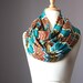 Chevron infinity scarf - turquoise brown scarf - jersey scarf