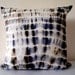 Decorative Throw Pillow Cover - Deep Blue - Unique Abstract Motif - Hand Dyed Fabric - 14 x 14 - Batik - Tie Dye - Shibori