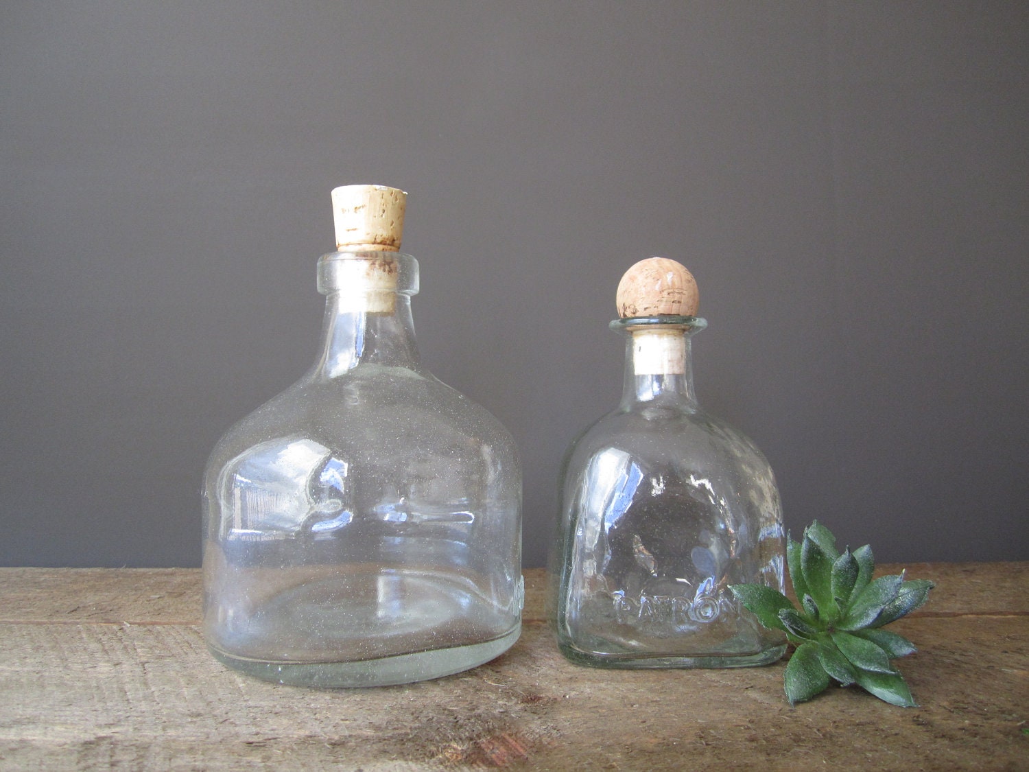 Beautiful Glass Decanters / Olive Oil by SwoonVintageAndSuch